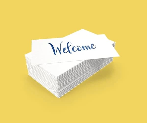 Branded business cards and card packaging options